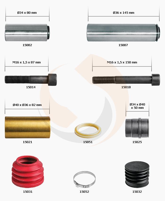 РМК СУПОРТА KNORR SB 5/6/7 (НАПР., ВТУЛКИ, ПИЛЬН., БОЛТИ) (Арт. 10-1020) — FREENCO