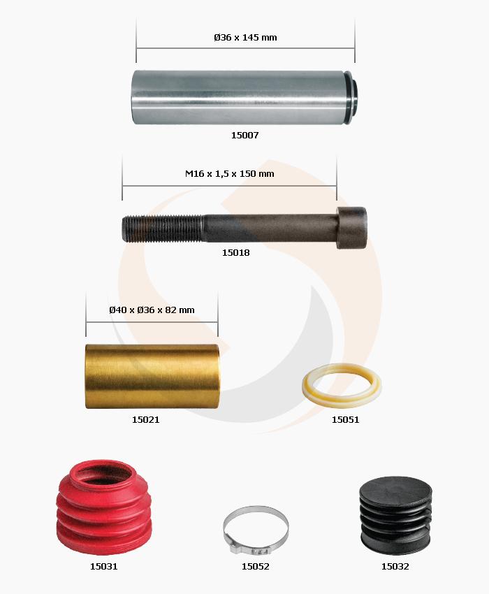РМК СУПОРТА KNORR SB 6/7 (К-КТ ДОВГОЇ НАПРАВЛ. ø36x145) (Арт. 10-1200) — FREENCO