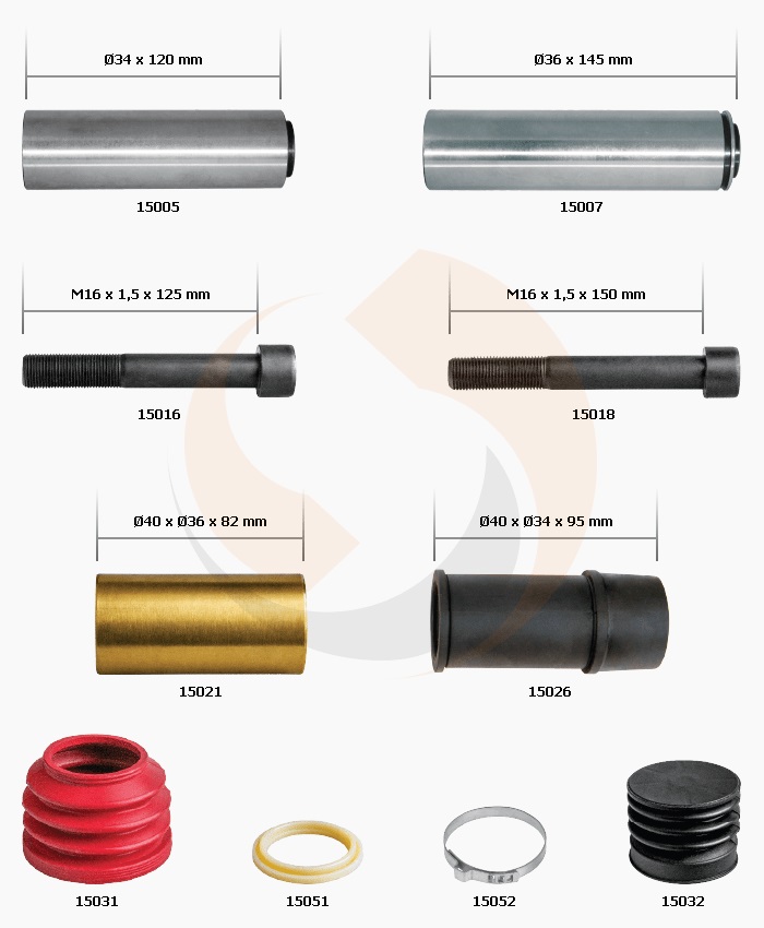 РМК СУПОРТА KNORR SB7 Radial (НАПР., БОЛТИ, ПИЛЬН., ЗАГЛ.) (Арт. 10-1220) — FREENCO
