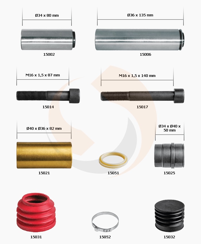 РМК СУПОРТА KNORR SB 6/7 (НАПР., ВТУЛКИ, ПИЛЬН., БОЛТИ) (Арт. 10-1230) — FREENCO