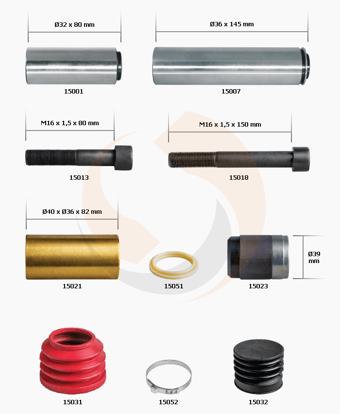 РМК СУПОРТА KNORR SB 6/7 (НАПР., ВТУЛКИ, ПИЛЬН., БОЛТИ) (Арт. 10-1232) — FREENCO