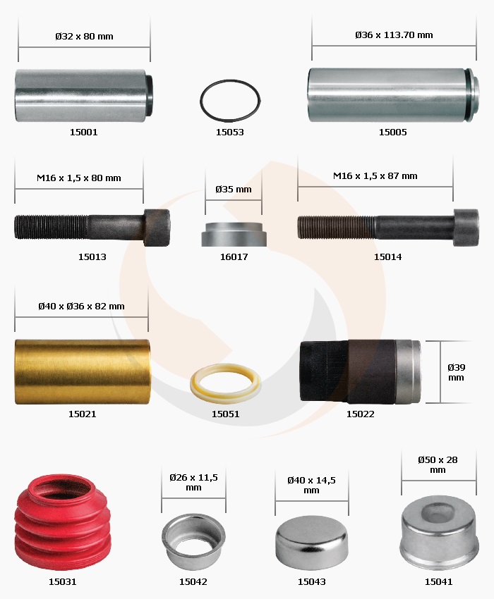 РМК СУПОРТА KNORR SB 6/7, SN 6/7 (НАПР., ВТУЛКИ, ПИЛЬН., БОЛТИ) (Арт. 10-1233) — FREENCO