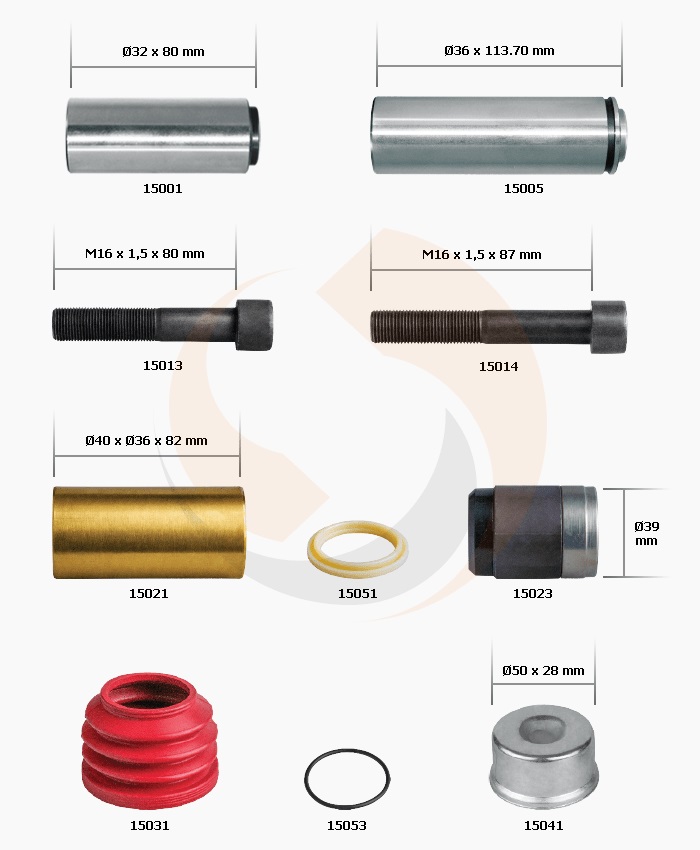РМК СУПОРТА KNORR SB 6/7 (НАПР., ВТУЛКИ, ПИЛЬН., БОЛТИ, КОВП.) (Арт. 10-1236) — FREENCO