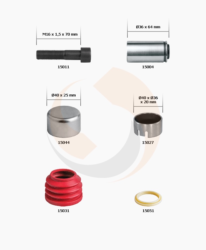 РМК СУПОРТА KNORR SN/SK 6/7 (К-КТ КОРОТКОЇ НАПРАВЛ. ø36x64) (Арт. 10-1291) — FREENCO