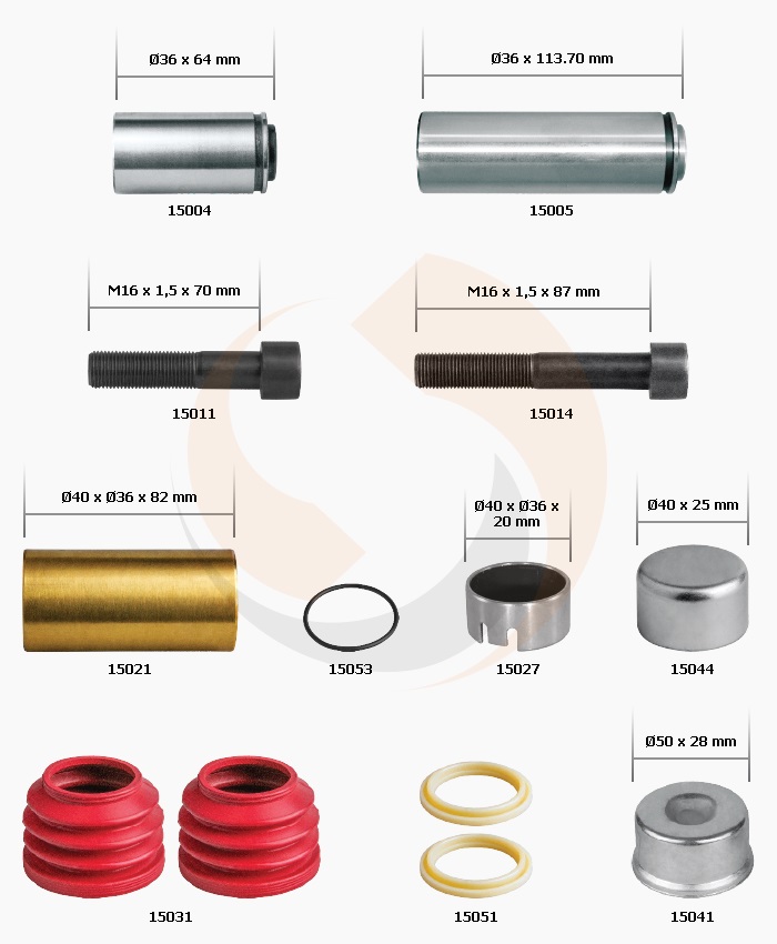 РМК СУПОРТА KNORR SB 6/7 (НАПР., ВТУЛКИ, ПИЛЬН., БОЛТИ) (Арт. 10-1292) — FREENCO