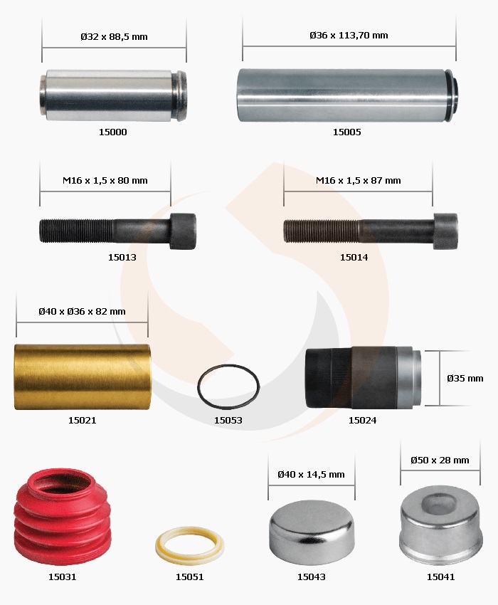 РМК СУПОРТА KNORR SN/SK 6/7 (НАПР., ВТУЛКИ, ПИЛЬН., БОЛТИ) (Арт. 10-1308) — FREENCO