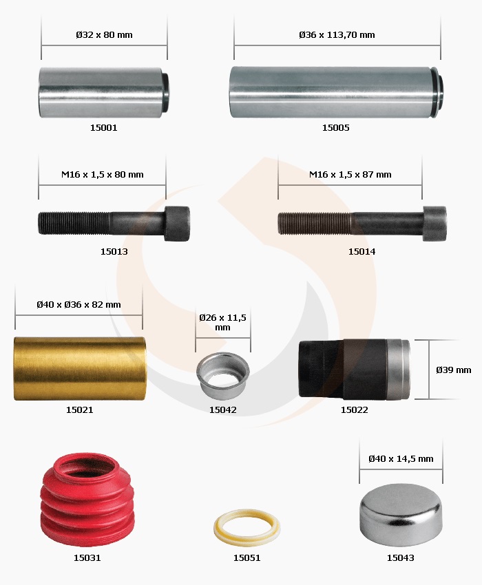 РМК СУПОРТА KNORR SN/SK 6/7 (НАПР., ВТУЛКИ, ПИЛЬН., БОЛТИ) (Арт. 10-1310) — FREENCO