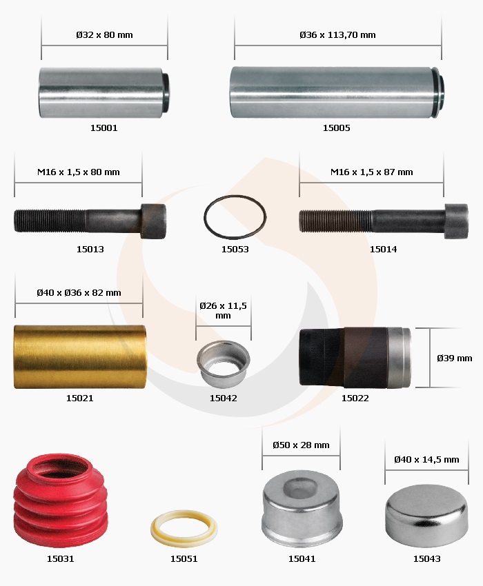 РМК СУПОРТА KNORR SN/SK 6/7 (НАПР., ВТУЛКИ, ПИЛЬН., БОЛТИ) (Арт. 10-1311) — FREENCO
