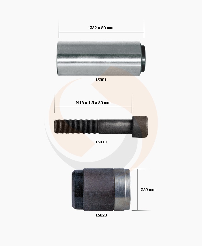 РМК СУПОРТА KNORR SB/SN 6/7 (НАПР., БОЛТ, ВТУЛКА МЕТ./ГУМА КОРОТКА - D39mm) (Арт. 10-1314) — FREENCO
