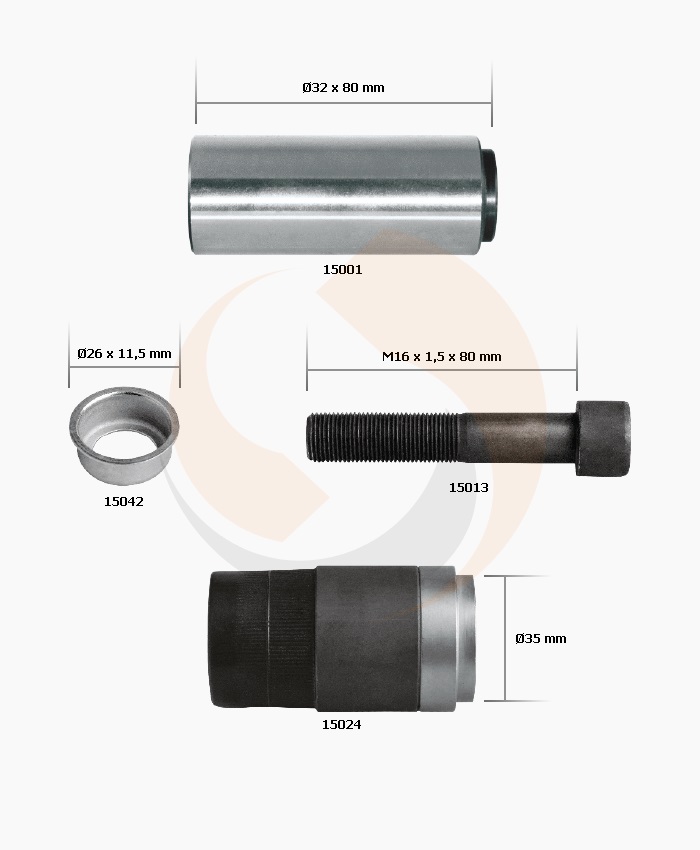 РМК СУПОРТА KNORR SB/SN 6/7 (НАПР., БОЛТ, ВТУЛКА-D35mm) (Арт. 10-1316) — FREENCO