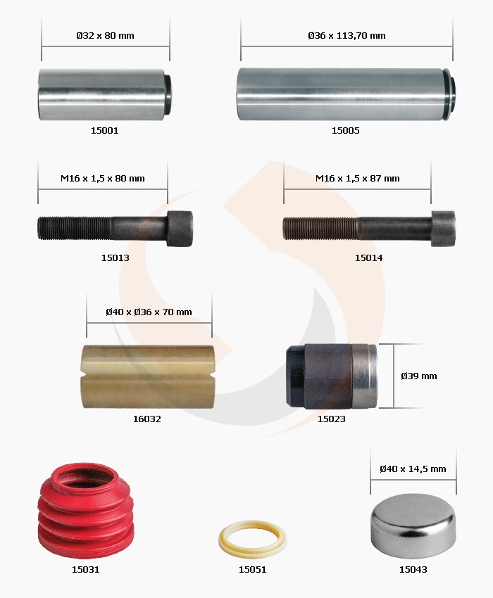 РМК СУПОРТА KNORR SN/SK 6/7 (НАПР. 32x80/36x113.70, ВТУЛКА L=70 mm) (Арт. 10-1328) — FREENCO