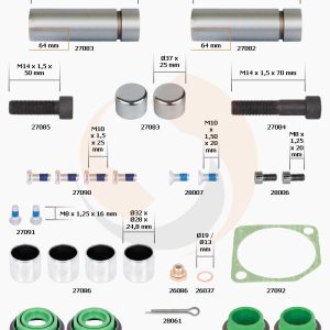РМК СУПОРТА MERITOR DX 175 (НАПР., ВТУЛКИ, ПИЛЬН., БОЛТИ, ЗАГЛ.) (Арт. 20-175-001) — FREENCO