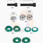 РМК СУПОРТА MERITOR DX 195 (ПИЛЬНИКИ, ЗАГЛ., БОЛТИ) (Арт. 20-195-001) — FREENCO