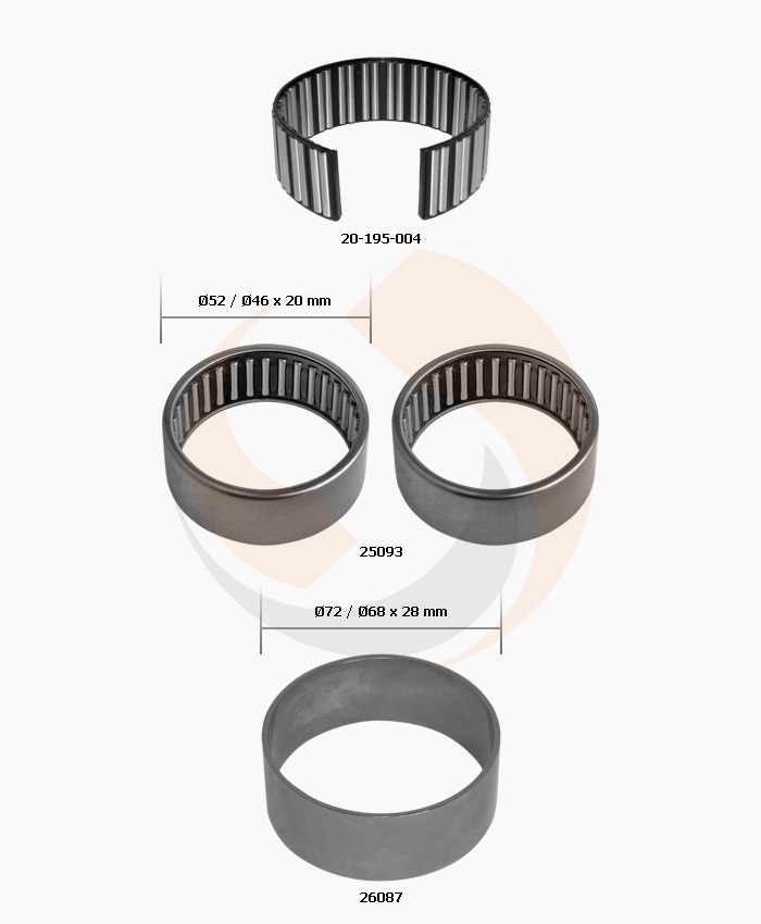 РМК СУПОРТА MERITOR DX 195/225 (К-КТ ПІДШИПНИКІВ ВАЛА) (Арт. 20-195-058) — FREENCO