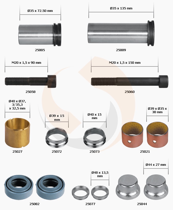 РМК СУПОРТА MERITOR ELSA1 (НАПР., ВТУЛКИ, ПИЛЬН., ЗАГЛ.) (Арт. 20-2100) — FREENCO