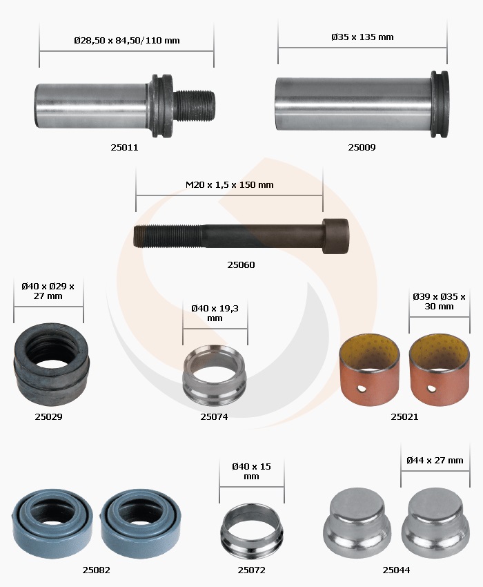 РМК СУПОРТА MERITOR ELSA 1 (НАПР., ПИЛЬН., БОЛТИ, ЗАГЛ.) (Арт. 20-2105) — FREENCO