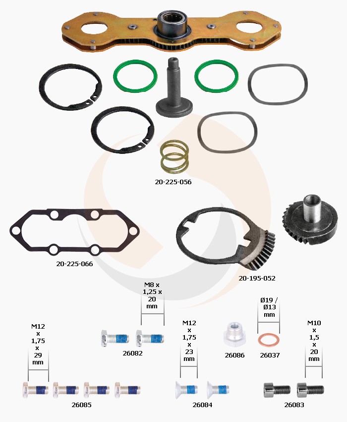 РМК МЕХАНІЗМУ ПІДВОДКИ ПРАВ. MERITOR DX 225 (З СЕГМЕНТОМ) (Арт. 20-225-062) — FREENCO