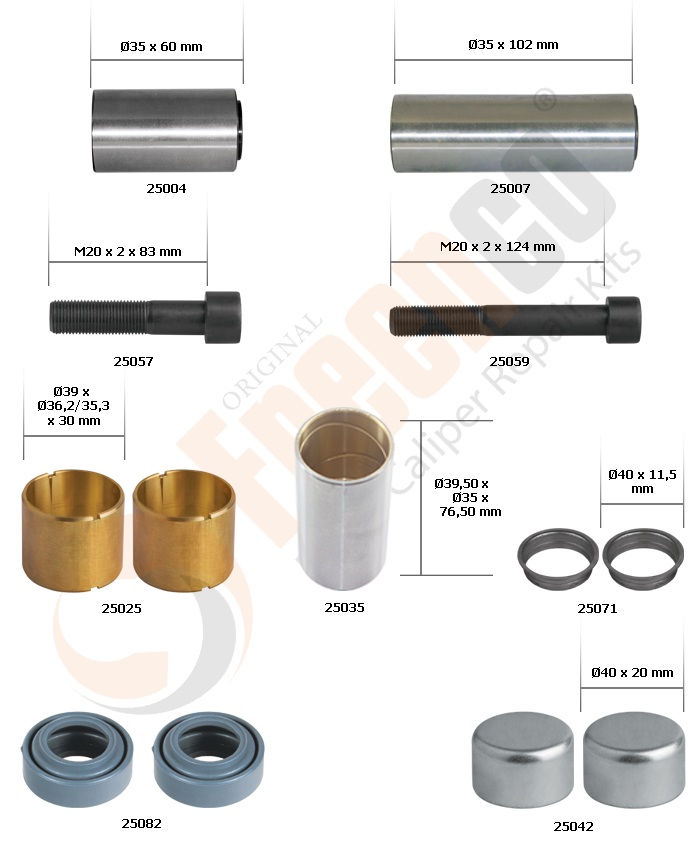 РМК СУПОРТА MERITOR DUCO AXIAL (НАПР., ПИЛЬН., БОЛТИ, ЗАГЛ.) (Арт. 20-2391) — FREENCO
