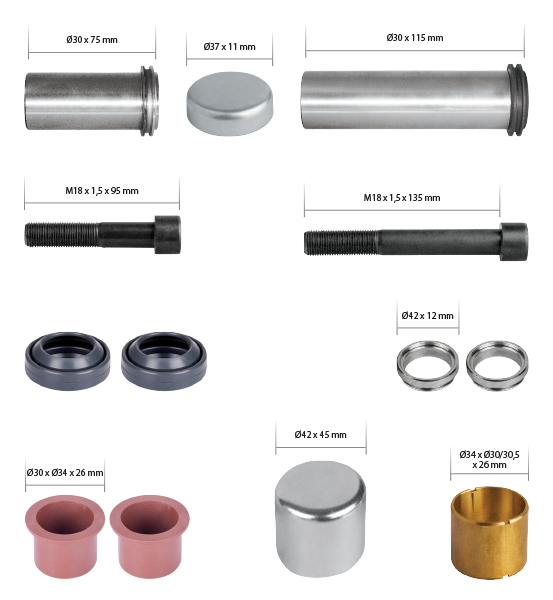 РМК СУПОРТА MERITOR C LISA (НАПР., ВТУЛКИ, ПИЛЬН., БОЛТИ, КОВП.) (Арт. 20-2555) — FREENCO