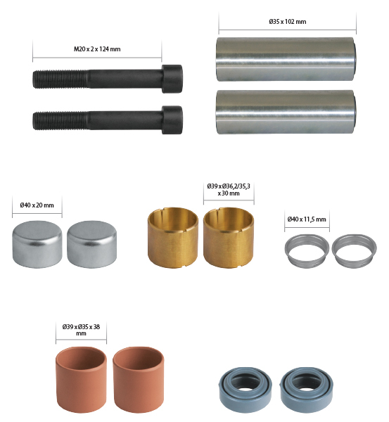 РМК СУПОРТА MERITOR D DUCO RADIAL (НАПР. + ВТУЛК. + БОЛТИ + ПИЛЬН.) (Арт. 20-2587) — FREENCO