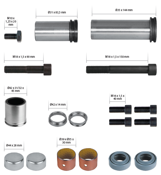 РМК СУПОРТА MERITOR ELSA2 (НАПР., ВТУЛКИ, ПИЛЬН., БОЛТИ, ЗАГЛ.) (Арт. 20-2589) — FREENCO