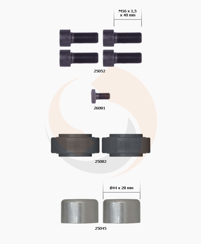 РМК СУПОРТА MERITOR ELSA 2 (ПИЛЬНИКИ, БОЛТИ, ЗАГЛУШКИ) (Арт. 20-2594) — FREENCO