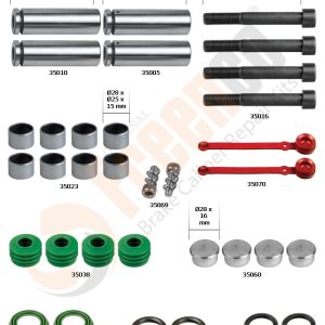 РМК СУПОРТА WABCO 1000 V-G (НАПР., БОЛТИ, ВТУЛКИ, ПИЛЬН., ЗАГЛ.) — аналог W0312 (Арт. 30-3700) — FREENCO