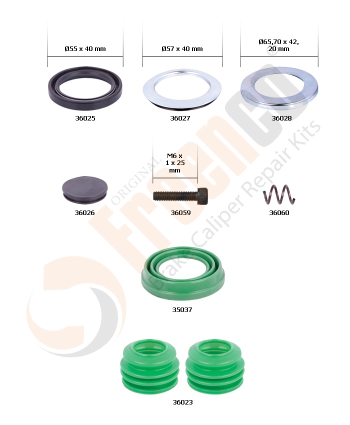 РМК СУПОРТА WABCO 1300 V-G (ПИЛЬНИКИ, УЩІЛЬНЕННЯ) (Арт. 30-3702) — FREENCO