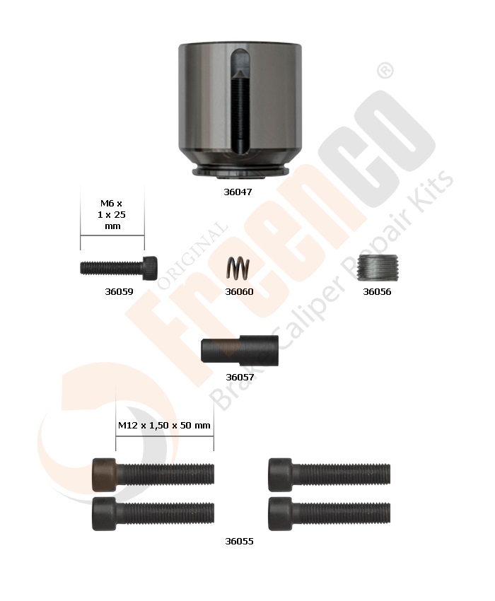 РМК СУПОРТА WABCO 1300 V-G (ПОРШЕНЬ, БОЛТИ) ПРАВИЙ (Арт. 30-3708) — FREENCO