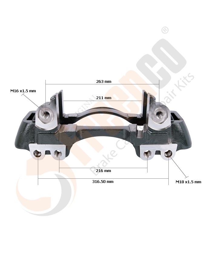 СКОБА ГАЛЬМ. СУПОРТА Wabco 22.5" ПРАВА (Арт. 30-3961) — FREENCO