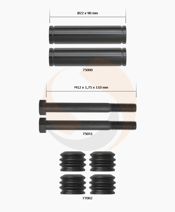 РМК СУПОРТА HYDRAULIC BREMBO (НАПР. Ø22x90 mm, БОЛТИ, ПИЛЬН.) (Арт. 70-7506) — FREENCO