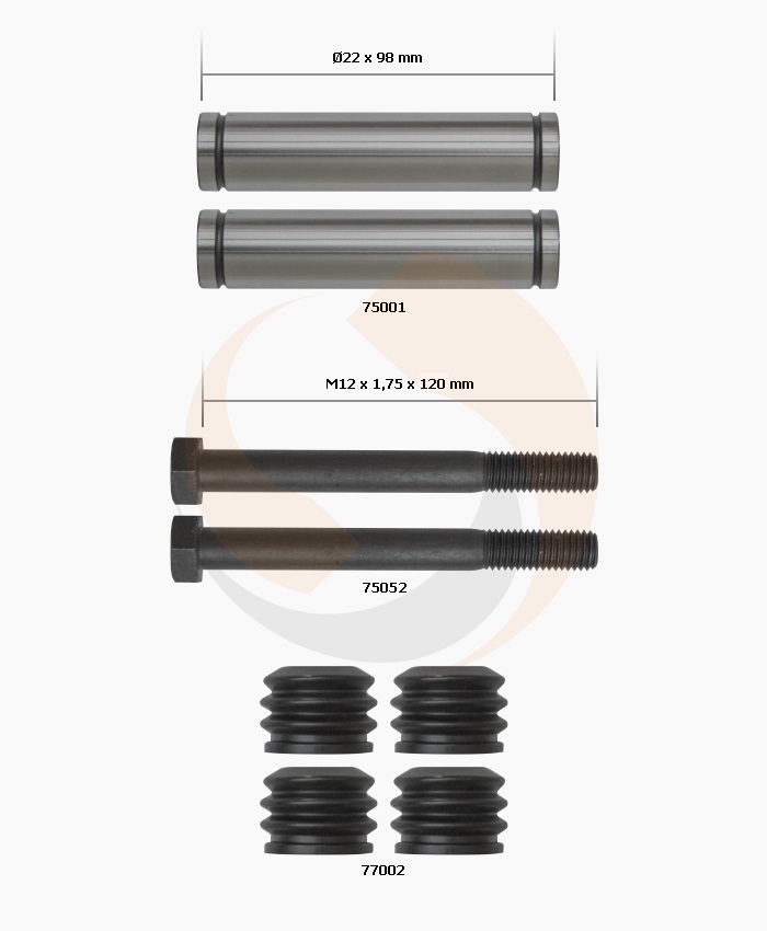 РМК СУПОРТА HYDRAULIC BREMBO (НАПР. Ø22x98 mm, БОЛТИ, ПИЛЬН.) (Арт. 70-7507) — FREENCO