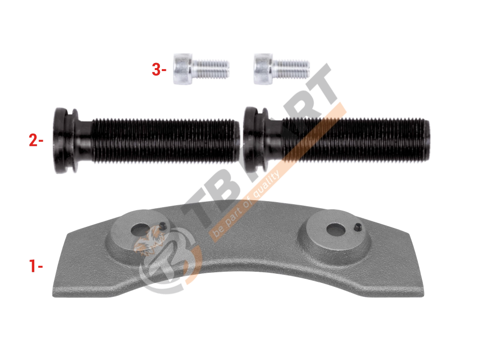 РМК СУПОРТА MERITOR DX 195 ЛІВИЙ (ПЛАСТ. КОЛОДКИ + ГВИНТ З ЛІВ.РІЗЬБ. - 2 ШТ) (Арт. 122054) — TBPART