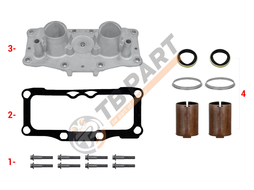 КОРПУС ПОРШНІВ АЛЮМІН. MERITOR ELSA2 ( + ПРОКЛ. + БОЛТИ) (Арт. 122136) — TBPART